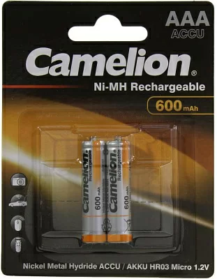 Аккумулятор Camelion NH-AAA600BP2 (1.2V 600mAh) NiMH Size "AAA" уп.2 шт