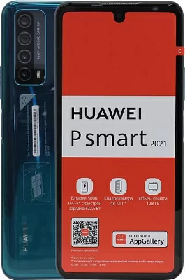 Смартфон Huawei P smart 2021 PPA-LX1  <Crush Green> (2GHz4GB6.67"2400x1080 IPS4G+WiFi+BT128Gb+microSD48+8+2+2Mpx)