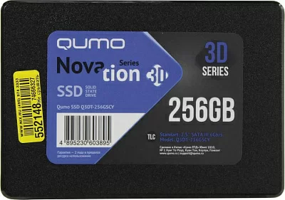 Накопитель SSD 256 Gb SATA 6Gb/s QUMO  Novation Q3DT-256GSCY 2.5"