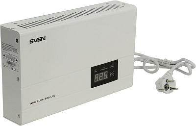 Стабилизатор настенный SVEN AVR SLIM-500 LCD White (5A вх.140-260V  вых.220V±10%  500VA розетка Euro)