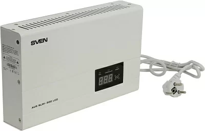 Стабилизатор настенный SVEN AVR SLIM-500 LCD White (5A вх.140-260V вых.220V±10% 500VA  розетка Euro)