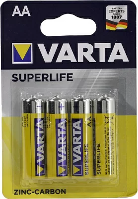 Элемент питания VARTA SUPERLIFE 2006-4 Size"AA" 1.5V (Zinc-Carbon) уп.4 шт