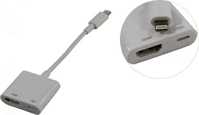 KS-is KS-381 Кабель-переходник Lightning -->  HDMI  (M) + Lightning(F)power