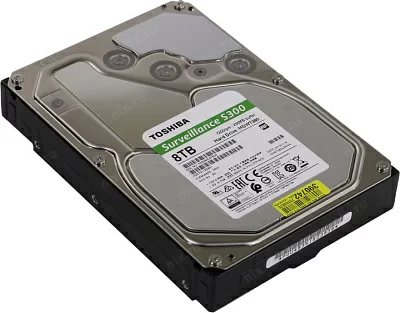 Жёсткий диск HDD 8 Tb SATA 6Gb/s Toshiba  Surveillance  S300 HDWT380UZSVA  3.5"