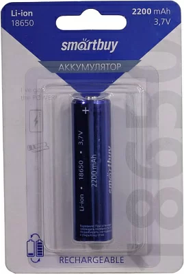 Аккумулятор Smartbuy SBBR-18650-1B2200 (3.7V  2200mAh)  Li-Ion Size  "18650"