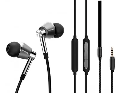 Наушники с микрофоном 1MORE E1001-Silver Triple Driver In-Ear (рег. громк динамик+арматурные шнур 1.25м)