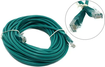 Кабель Patch Cord  UTP кат.5e 10м зелёный