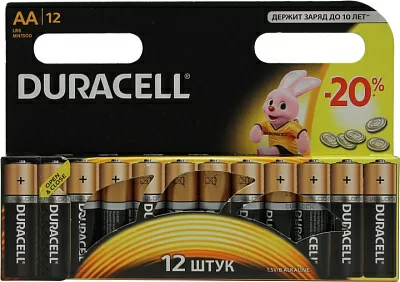 Элемент питания Duracell  MN1500-12 (LR6) Size AA 1.5Vщелочной (alkaline)  уп.12 шт