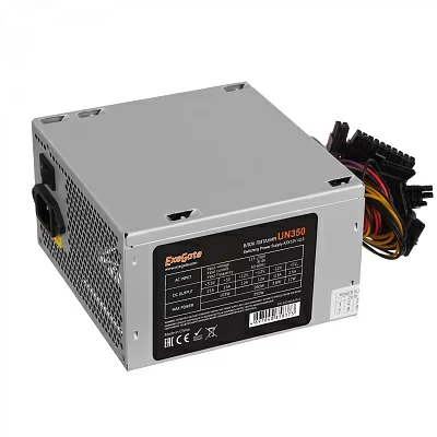 Блок питания ExeGate UNS350+кабель 220V <ES261566RUS-S>  350W ATX  (24+4пин)