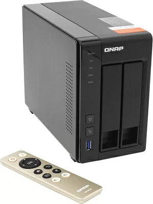 Сетевое хранилище QNAP NAS Server TS-251+ 2G (2x3.5"/2.5"HotSwap HDD SATARAID0/12xGbLAN2xUSB3.02xUSB2.0HDMIПДУ)