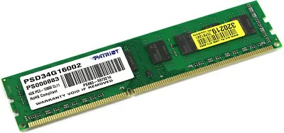 Модуль памяти Patriot Signature Line PSD34G16002 DDR3 DIMM 4Gb PC3-12800 CL11