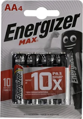 Батарея питания Energizer MAX (LR6) Size "AA" 1.5V щелочной (alkaline) уп.4 шт