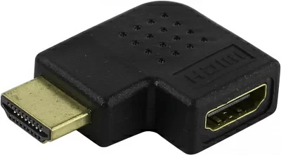 Переходник HDMI 19F -> HDMI 19M Г-образный плоский 270° левый