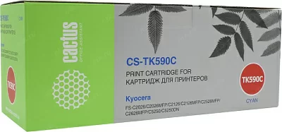 Картридж Cactus CS-TK590C Cyan  для Kyocera  FS-C2026/2126/2526/2626/5250