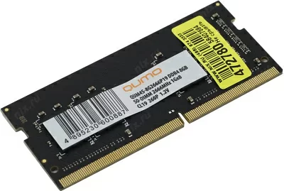 Модуль памяти QUMO <QUM4S-8G2666P19> DDR4 SODIMM 8Gb <PC4-21300>  CL19 (for  NoteBook)