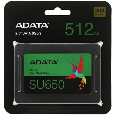 Накопитель SSD 512 Gb SATA 6Gb/s ADATA Ultimate SU650  <ASU650SS-512GT-R> 2.5" 3D TLC