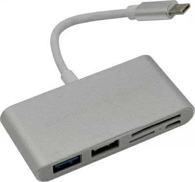 Разветвитель USB-C  SD/microSD Card Reader/Writer + 1port USB3.0 +  1port  USB2.0 +  microUSB