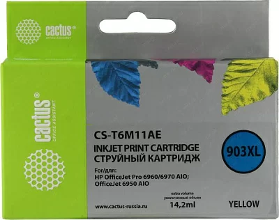 Картридж Cactus CS-T6M11AE (№903XL)  Yellow  для HP 6960/6970/6950