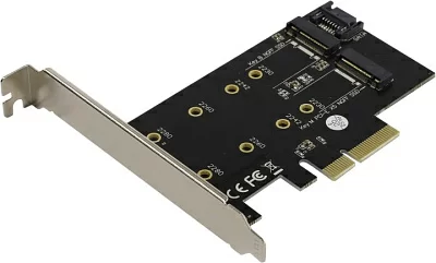 ExeGate EXE-509 Адаптер M.2 B key + M.2 M  Key  -> PCI-Ex4/SATA  EX283713RUS