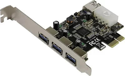 Контроллер ExeGate EXE-367 (OEM) PCI-Ex1 USB3.0 3  port-ext  1 port-int  EX283720RUS