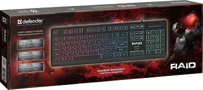 Клавиатура Defender Raid GK-778DL  <USB> 104КЛ подсветка клавиш<45778>