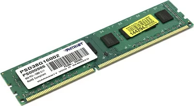 Модуль памяти Patriot PSD38G16002 DDR3  DIMM  8Gb PC3-12800 CL11