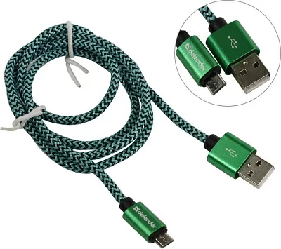 Defender 87804 Кабель USB  2.0  AM-->micro-B 1м Green